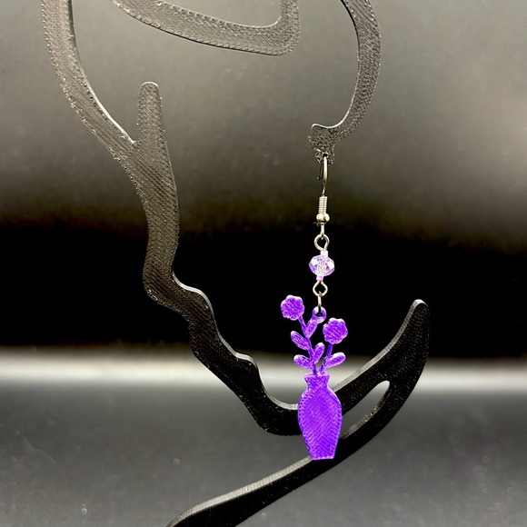 Purple Vase Earrings - Picture 4 of 6